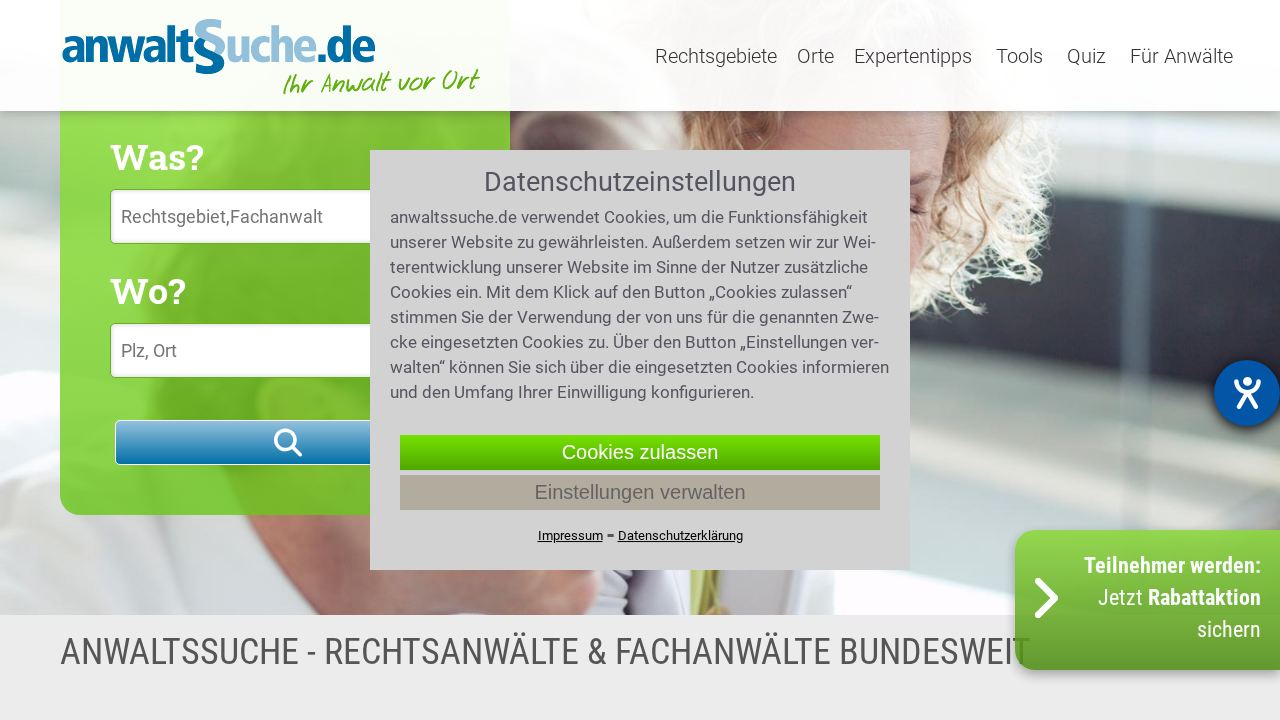 Screenshot von Anwalt§uche