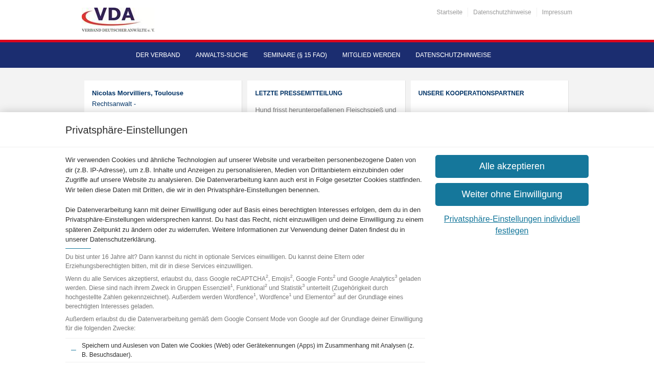 Screenshot von Verband Deutscher Anwälte e.V.