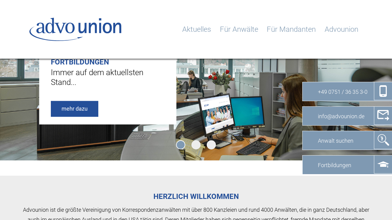Screenshot von Advo Union