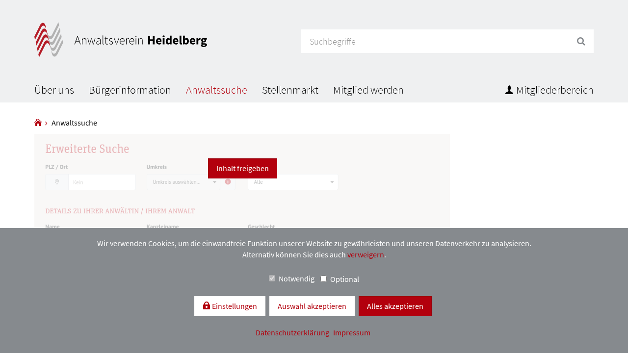 Screenshot von Anwaltsverein Heidelberg