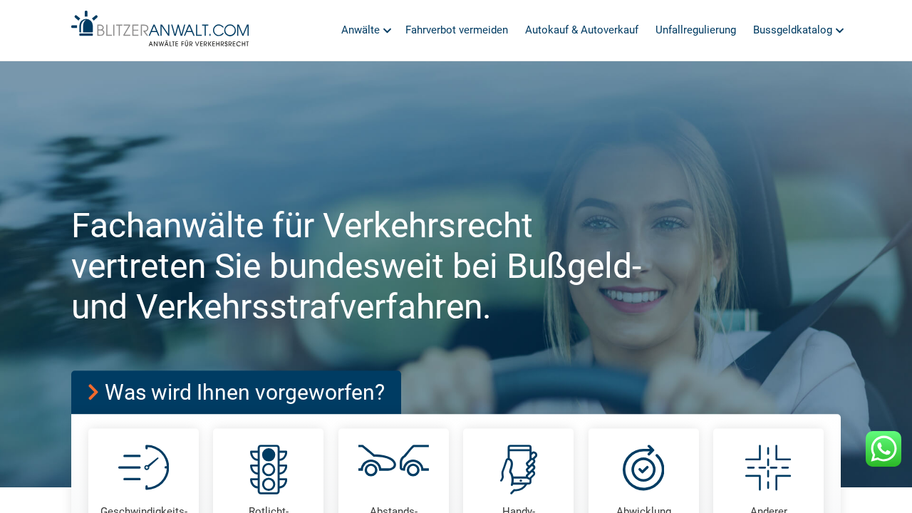 Screenshot von Blitzeranwalt.com