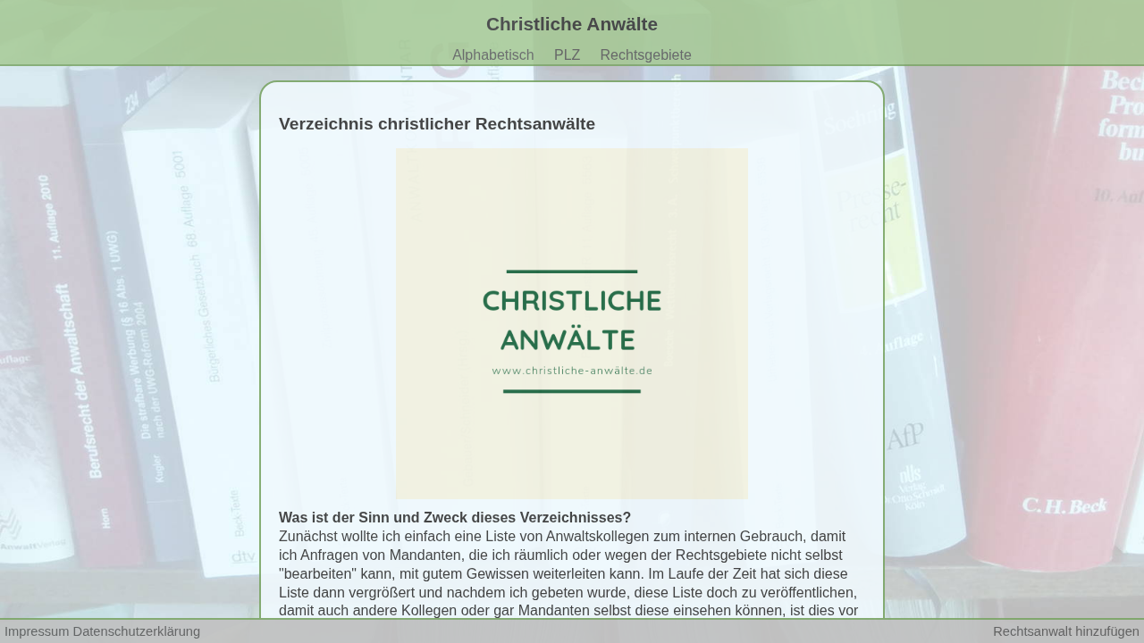 Screenshot von Christliches Rechtsanwaltsverzeichnis
