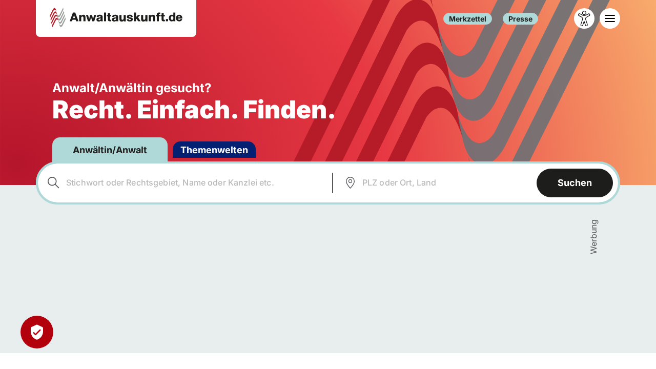 Screenshot von Deutsche Anwaltsauskunft