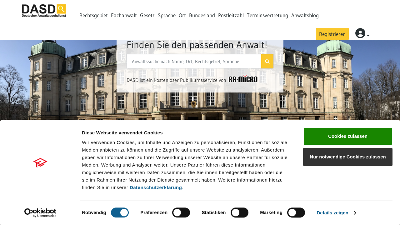 Screenshot von Deutscher Anwaltssuchdienst