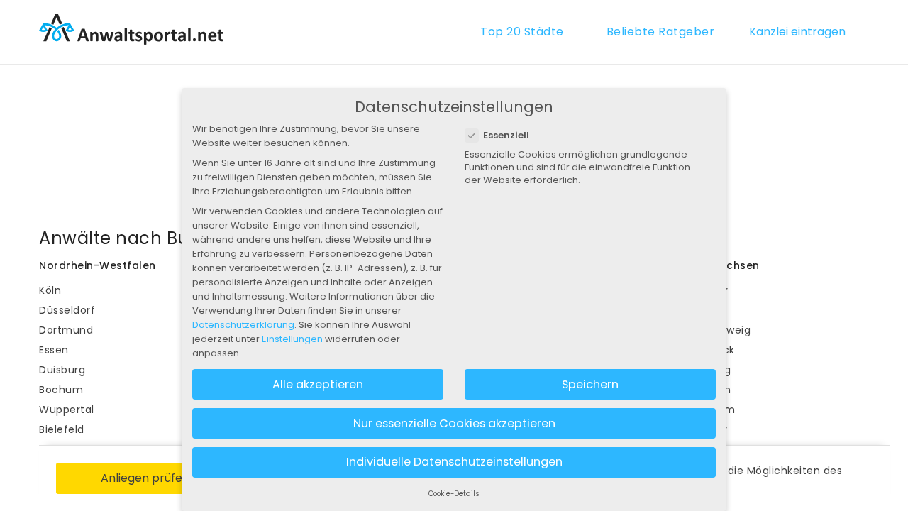 Screenshot von Anwaltsportal.net