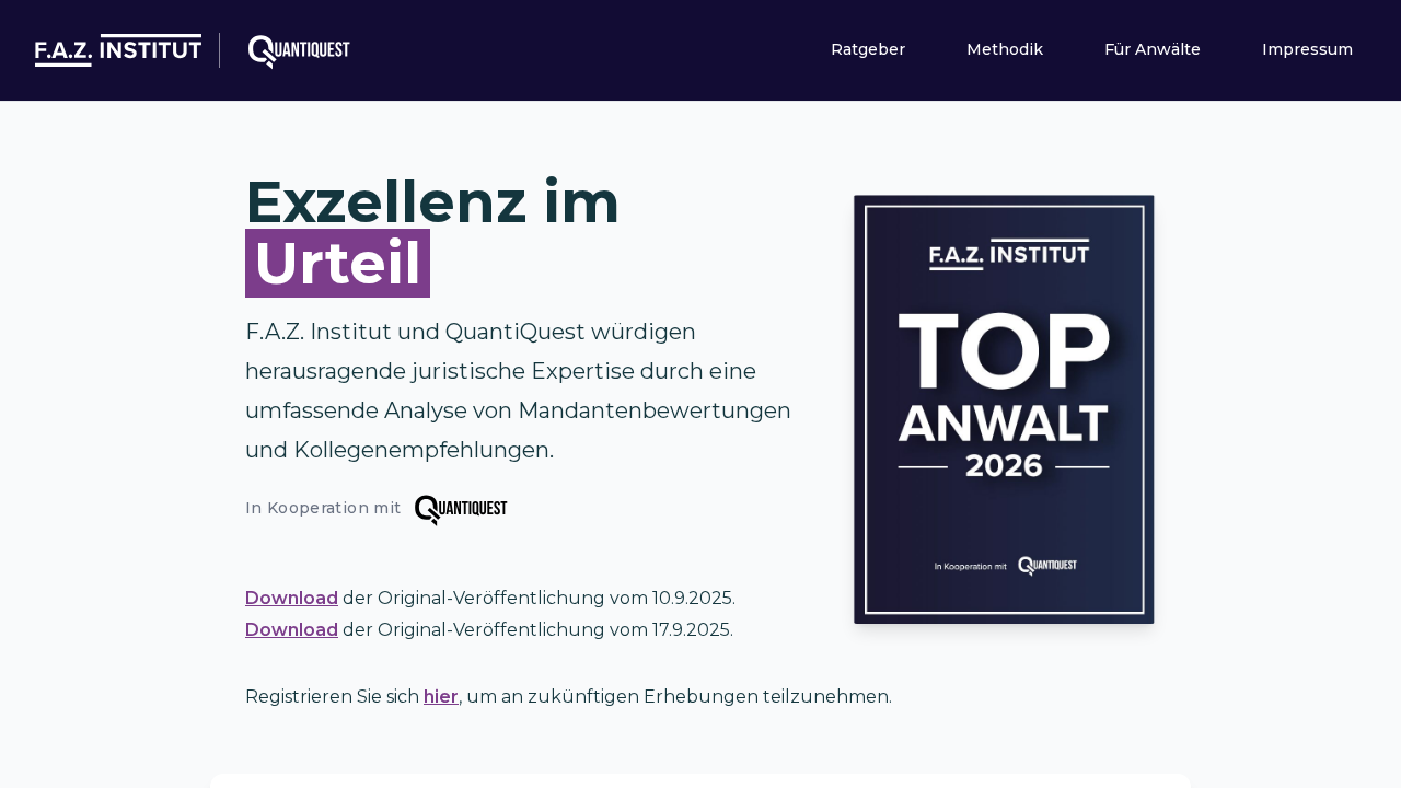 Screenshot von F.A.Z. Institut Top-Anwalt
