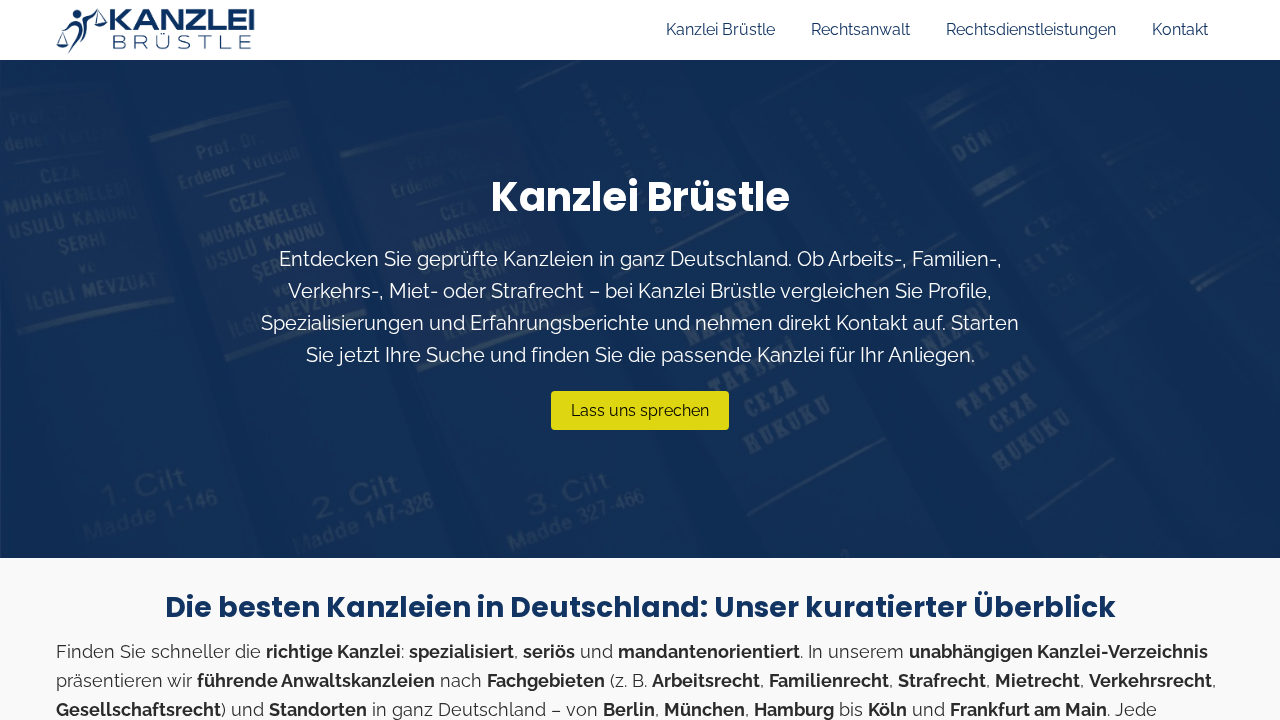 Screenshot von "Kanzlei Brüstle"