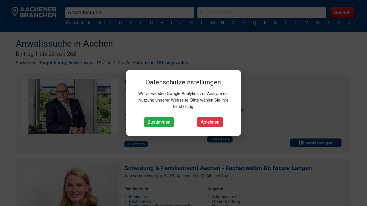 Screenshot von Aachener Branchen