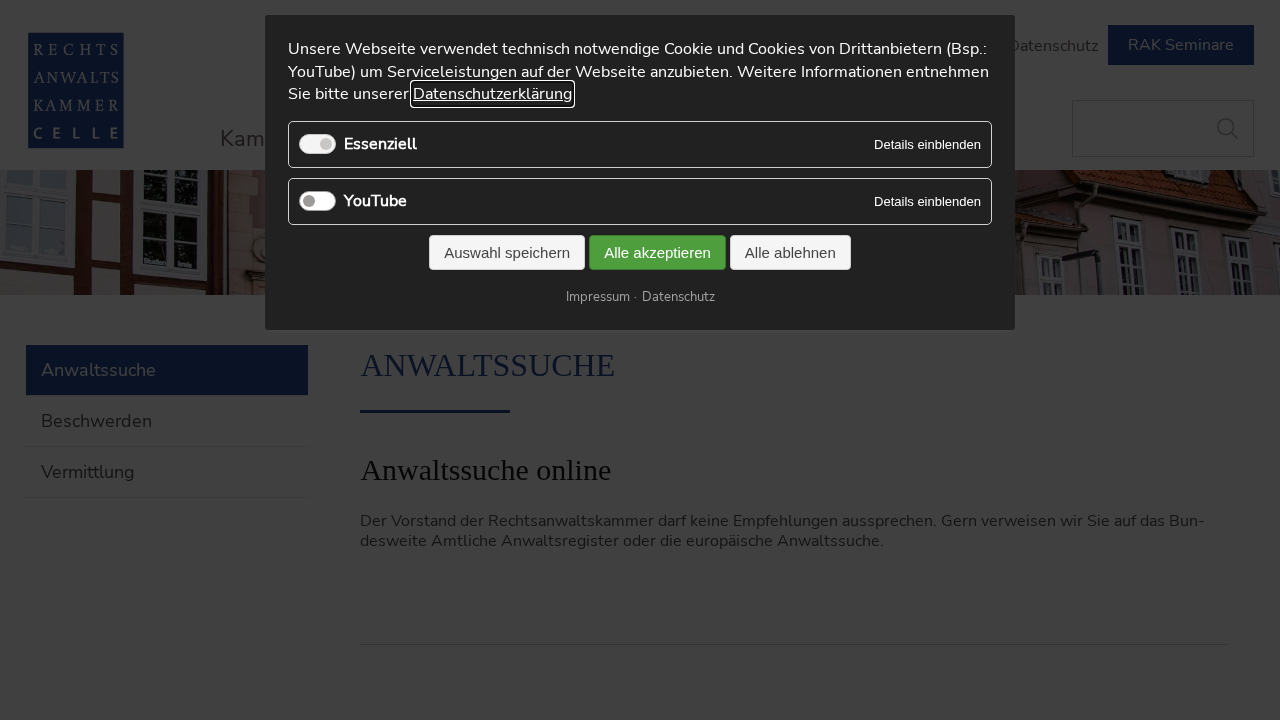 Screenshot von Rechtsanwaltskammer Celle