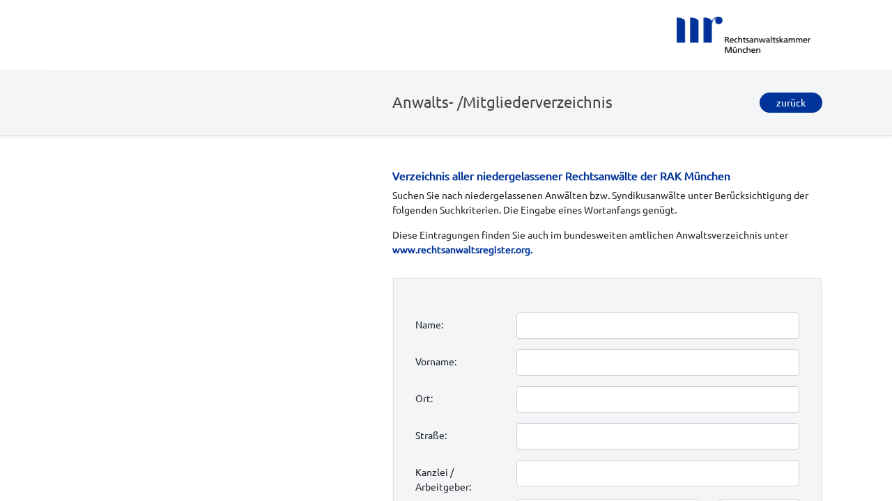 Screenshot von Rechtsanwaltskammer für den Oberlandesgerichtsbezirk München