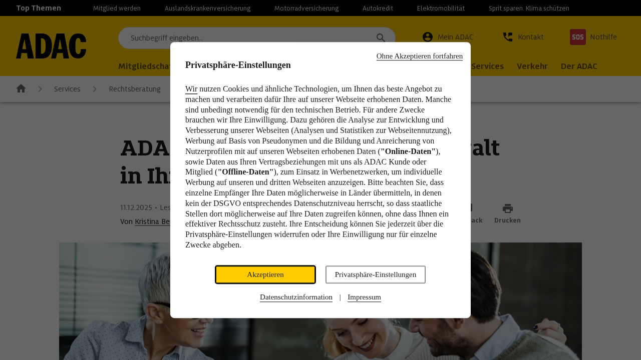 Screenshot von ADAC Vertragsanwalt