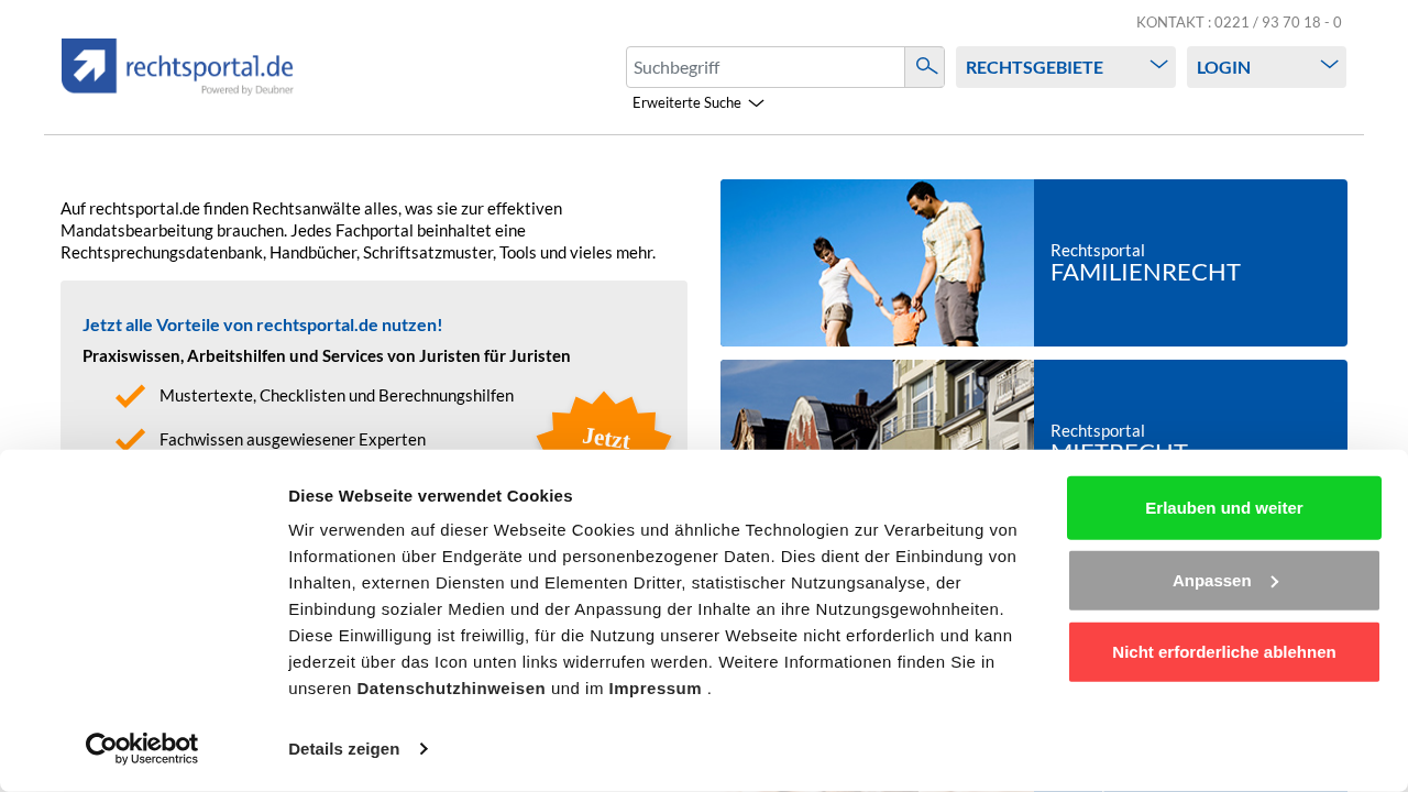 Screenshot von rechtsportal.de